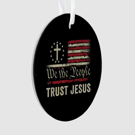 Wir, die Menschen vertrauen Jesus - die US-Flagge Ornament (Vorderseite)