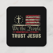 Wir, die Menschen vertrauen Jesus - die US-Flagge Quadratische Visitenkarte (Rückseite)