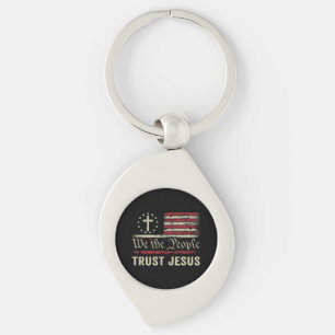 Wir, die Menschen vertrauen Jesus - die US-Flagge  Schlüsselanhänger