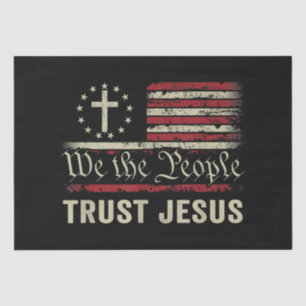 Wir, die Menschen vertrauen Jesus - die US-Flagge Seidenpapier
