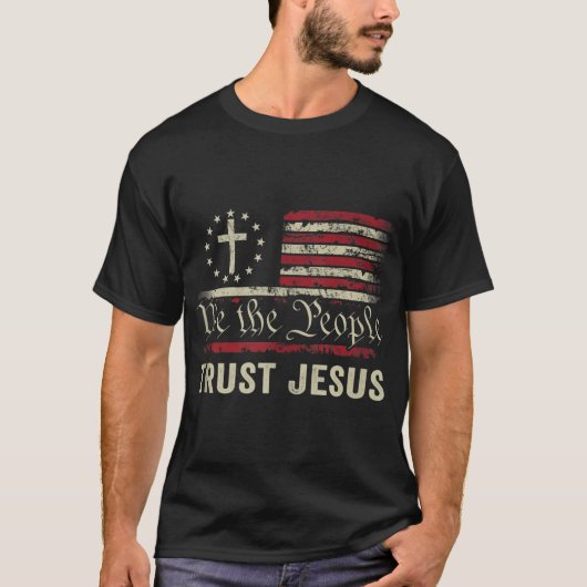 Wir, die Menschen vertrauen Jesus - die US-Flagge T-Shirt (Vorderseite)