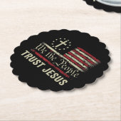 Wir, die Menschen vertrauen Jesus - die US-Flagge  Untersetzer (angewinkelt)