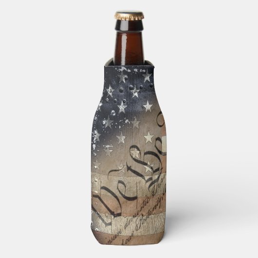 WIR DIE MENSCHEN VINTAG AMERIKANISCHE FLAGGE FLASCHENKÜHLER (Flaschenvorderseite)