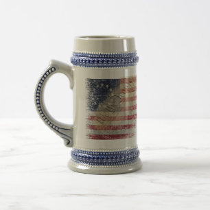 WIR DIE MENSCHEN Vintage Betsy Ross American Flag Bierglas
