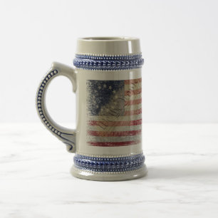 WIR DIE MENSCHEN Vintage Betsy Ross American Flag Bierglas