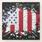 Wir, die People American Peace Flag 1776 Platsch Glasuntersetzer (Vorderseite)