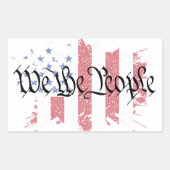 Wir, die "People American Peace Flag" Platsch Rechteckiger Aufkleber (Vorderseite)