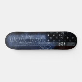 WIR DIE PEOPLE Industrial Grunge American Flag Skateboard (Horizontal)
