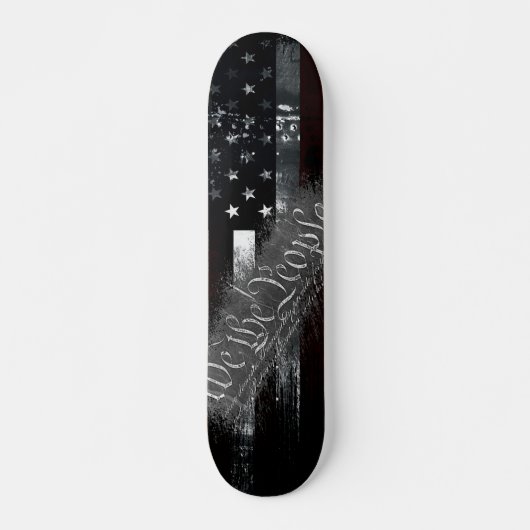 WIR DIE PEOPLE Industrial Grunge American Flag Skateboard (Vorne)