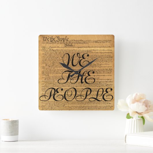 Wir, die US-Verfassung Quadratische Wanduhr (Zuhause)