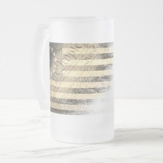 WIR DIE VOLKWüste Betsy Ross American Flag Mattglas Bierglas (Vorderseite Links)