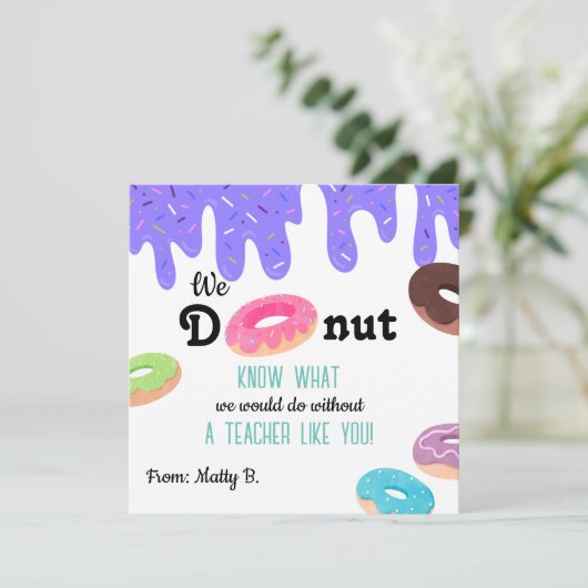 Wir Donut Know Lehrer Danke Karte (Stehend Vorderseite)