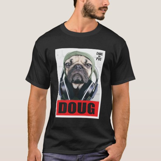 Wir Doug den Mops Kopfhörer 01 T-Shirt (Vorderseite)