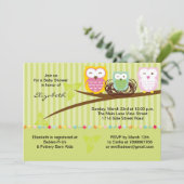 Wir drei keule Familie neutrale Baby Dusche Einlad Einladung (Stehend Vorderseite)