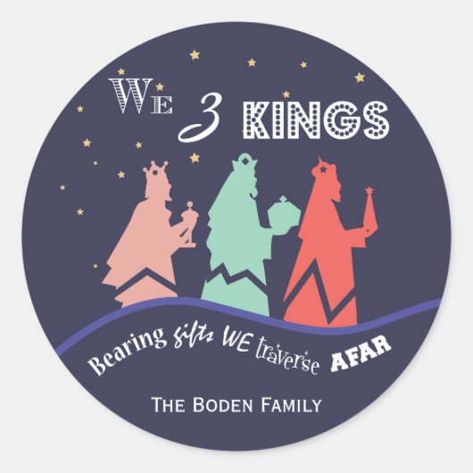 Wir drei Könige | Blue Holiday Stickers (Vorderseite)