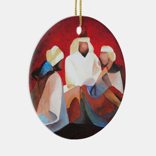 Wir drei Könige die weissten Weihnachtsmänner Keramik Ornament (Rechts)