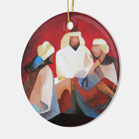 Wir drei Könige die weissten Weihnachtsmänner Keramik Ornament (Links)