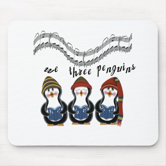 Wir drei Pinguine Holiday Tshirts und Geschenke Mousepad (Vorne)