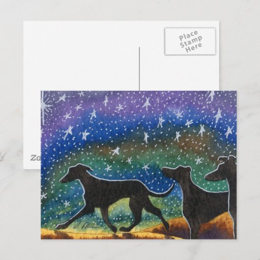 Wir drei Windhunde Postkarte (Vorne/Hinten)