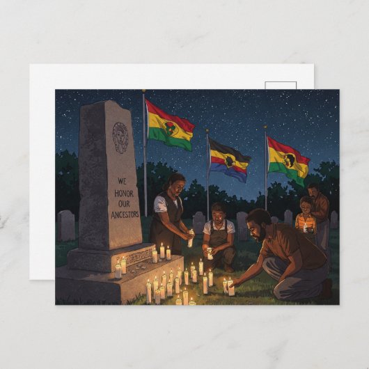 Wir ehren unsere Vorfahren. Junetezehnt Postkarte (Vorne/Hinten)