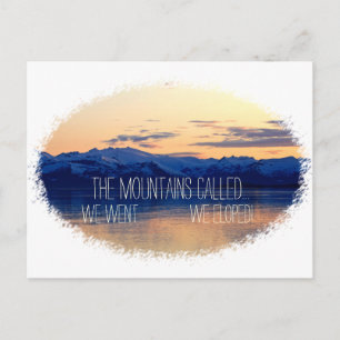 Wir Eloped in den Bergen! Gewohnheit Ankündigungspostkarte