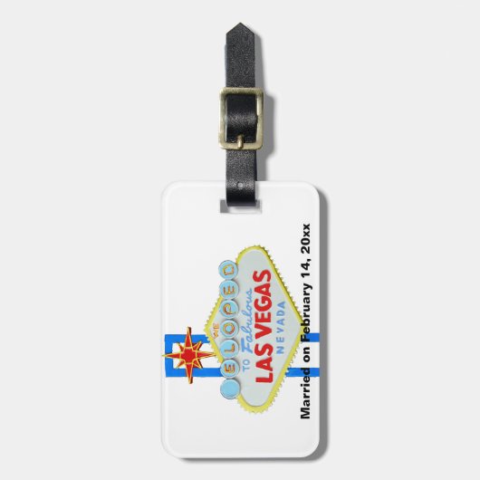 Wir Eloped nach Las Vegas Wedding Memento Gepäckanhänger (Vorderseite vertikal)