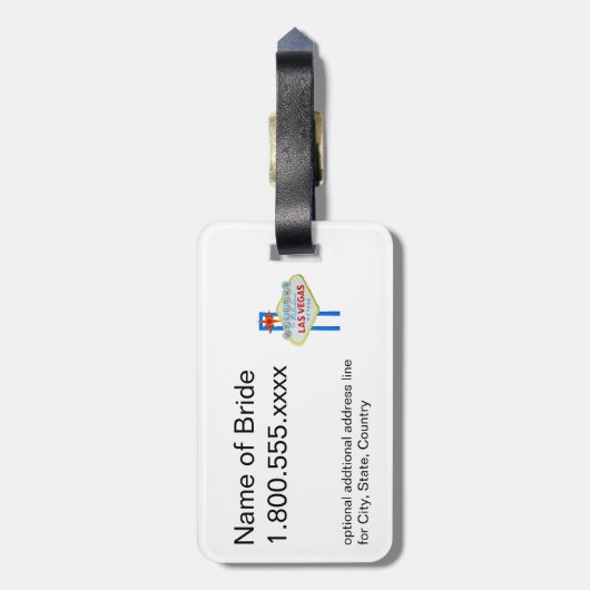 Wir Eloped nach Las Vegas Wedding Memento Gepäckanhänger (Rückseite vertikal)