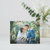 WIR ELOPIERT | Hochzeitsankündigung Postkarte (Stehend Vorderseite)