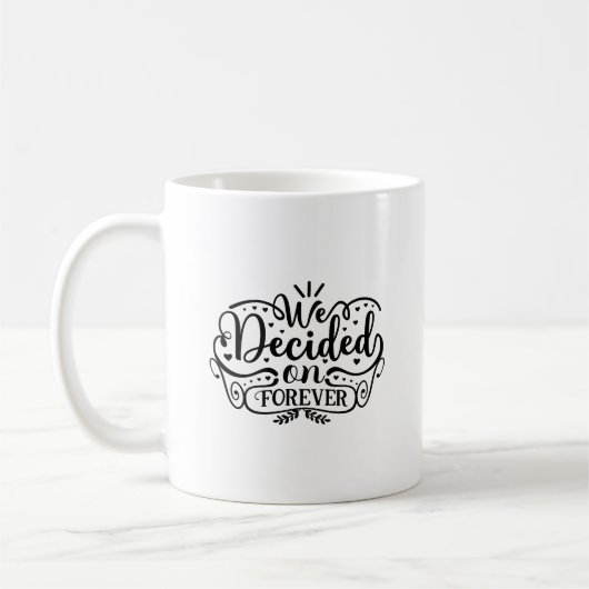 Wir entschieden uns für eine ewig dauernde Typogra Kaffeetasse (Links)
