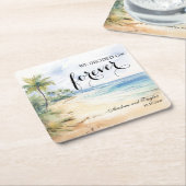 Wir entschieden uns für Forever Elegant Hochzeit Rechteckiger Pappuntersetzer (angewinkelt)