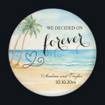 Wir entschieden uns für Forever Elegant Wedding Gu Magnet<br><div class="desc">Ein elegantes Hochzeitsdesign mit Aquarellstrand und Palmen,  das Sie mit Ihren Details anpassen können.</div>