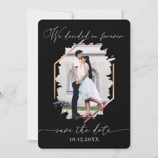 Wir entschieden uns für Forever Foto Verlobung Ret Save The Date (Vorderseite)