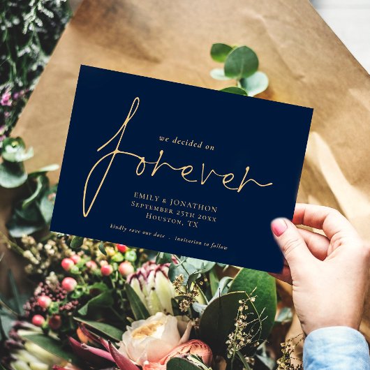Wir entschieden uns für Forever Gold Navy Blue Save The Date