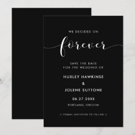 Wir entschieden uns für immer für Elegant Schwarz- Save The Date