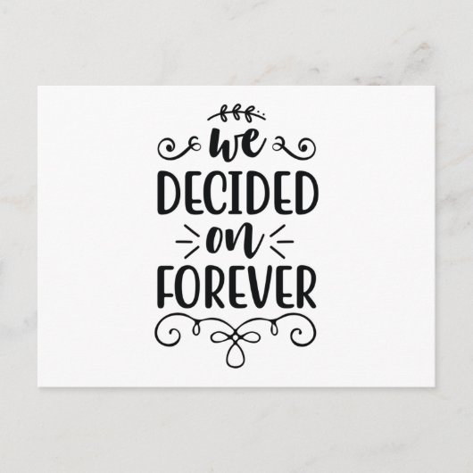 Wir entschieden uns für immer postkarte (Vorderseite)