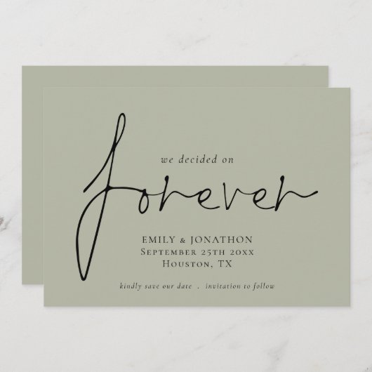 Wir entschieden uns Save the Date für ewig blasse (Vorne/Hinten)