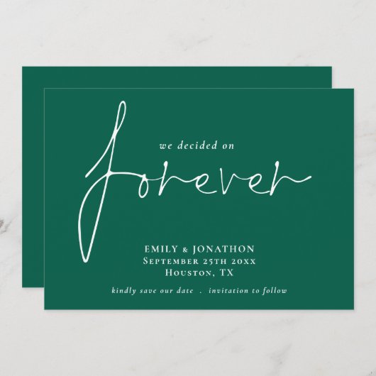 Wir entschieden uns Save the Date für Forever Emer (Vorne/Hinten)