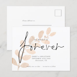 Wir entschieden uns Save the Date für Forever Peac Einladungspostkarte