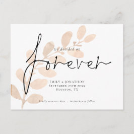 Wir entschieden uns Save the Date für Forever Peac Einladungspostkarte