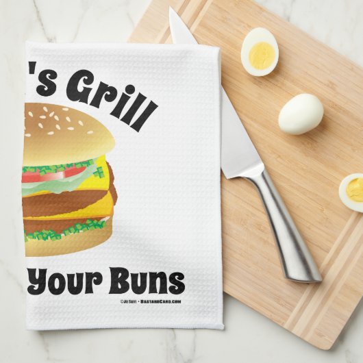 Wir entspannen Ihre Brötchen Custom Cheeseburger K Geschirrtuch (Viertel Falte)