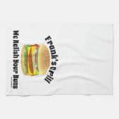 Wir entspannen Ihre Brötchen Custom Cheeseburger K Geschirrtuch (Horizontal)