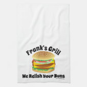 Wir entspannen Ihre Brötchen Custom Cheeseburger K Geschirrtuch (Vertikal)