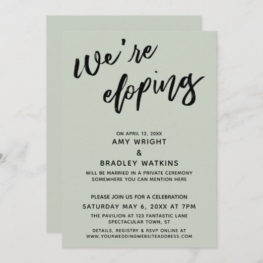 Wir entwickeln eine moderne Handschrift Typografie Einladung (Vorne/Hinten)