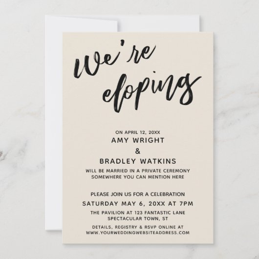 Wir entwickeln eine moderne Handschrift Typografie Einladung (Vorderseite)