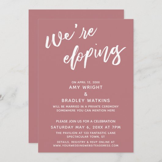 Wir entwickeln einfaches, dusty Rose Handwriting-S Einladung (Vorne/Hinten)