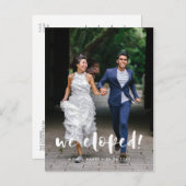 Wir entwickelten ein modernes Hochzeitsskripte-Fot Postkarte (Vorne/Hinten)