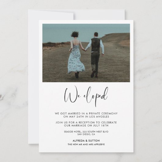 Wir entwickelten eine elegante und moderne Hochzei Einladung (Vorderseite)