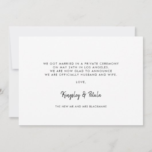 Wir entwickelten handgeschriebenes minimalistische ankündigung (Rückseite)