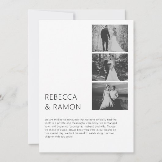 Wir entwickelten modernes Minimalistisches Schwarz Ankündigung (Rückseite)