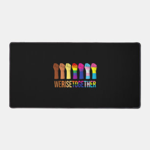 Wir erheben uns gemeinsam Schwarze Lgbt Gay Pride Schreibtischunterlage